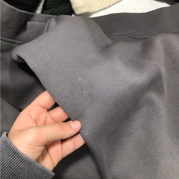 PrettyLittleThing Charcoal Sweatshirt with Blue Logo - Picture 5 of 6